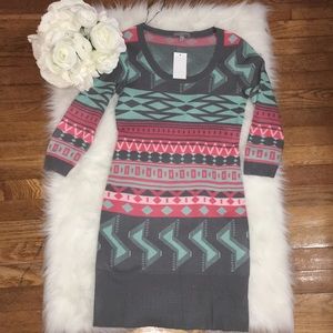 Abstract pastel colors sweater dress 🌹💐🌸